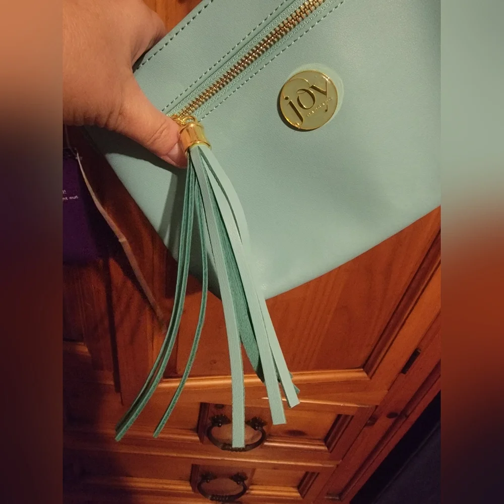 NWT Light Teal Blue RFID Crossbody Bag Joy Mangano - Picture 3 of 6